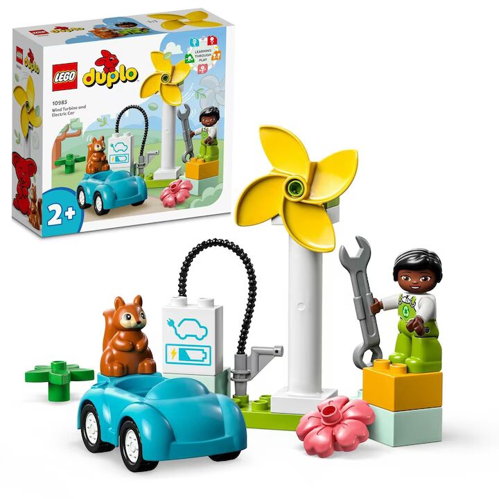 LEGO® DUPLO - Turbina eoliană și mașina electrică 10985, 16 piese